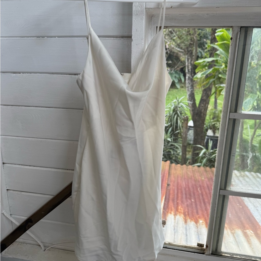 Urban Outfitters White Cowl Neck Dress